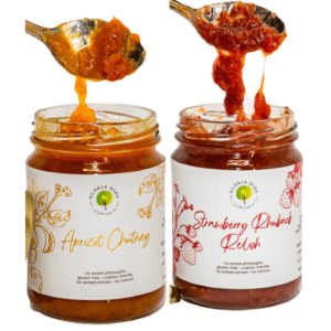 Apricot Chutney and Strawberry relish by Gloria Dieu Farm